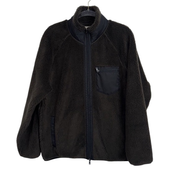 Todd Snyder Full Zip Chocolate Brown Sz Large Fleece Solid Sherpa Jacket Warm - Picture 2 of 10